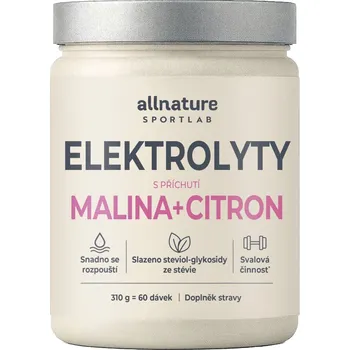 Nápoj pro sportovce Allnature Sportlab Elektrolyty malina + citron 310 g
