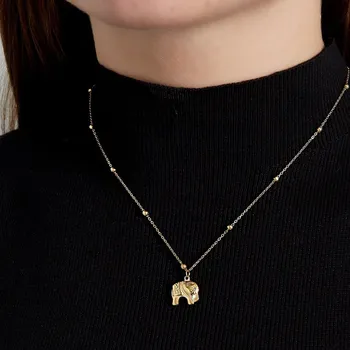 Náhrdelník Náhrdelník Slon štěstí z pozlacené chirurgické oceli č. 1954