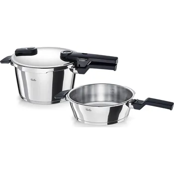Tlakový hrnec Tlakový hrnec VITAQUICK 2,5 l + 4,5 l, sada 2 ks, stříbrná, nerezová ocel, Fissler