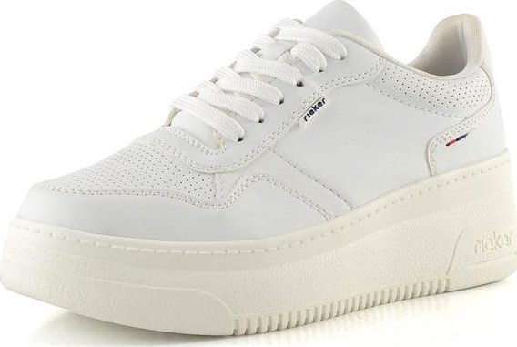 Rieker Sport dámské tenisky na platformě bílé M7811-80 - 41 | P701104