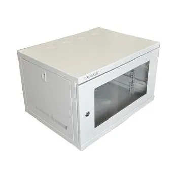 Rozvaděč SAPRO 19" Kovový rozvaděč montážní skříň se skleněnými dvířky 6U 540*400*320 RAL7035 PB005276