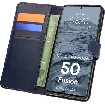 Pouzdro na mobilní telefon Flipové pouzdro Bizon pro Motorola Edge 50 Fusion, modré