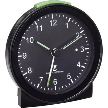 Budík TFA Dostmann 60.1517.01 DCF budík černá časů buzení 1 Fluorescentní hodinová ručička