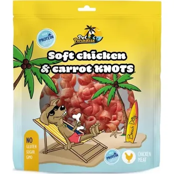 Pamlsek pro psa Pet Paradise Soft Chicken & Carrot Knots 230g