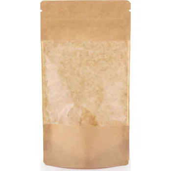 Sáček na potraviny Doypack ZIP | kraft papír s okénkem | ECONOMY obsah 100ml (85 × 140 + 50mm)