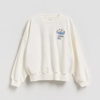 Dívčí oblečení Reserved - Mikina Lilo a Stitch - krémová - 901HV-01X - 901HV-01X-122