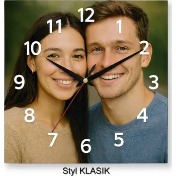 Hodiny Hodiny z vlastní fotografie – arabské číslice moderní - 20x20 cm / Plast / Karikatura