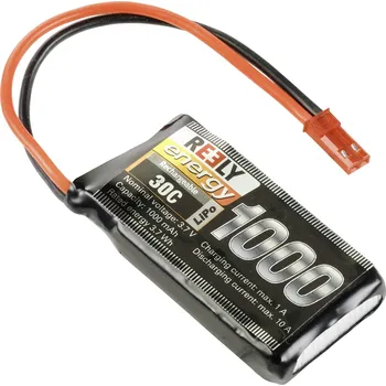 RC vybavení Reely RE-7747023 akupack Li-Pol (modelářství), 3.7 V, 1000 mAh, články 1, 30 C, BEC