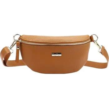 Kabelka Kožená kabelka MiaMore 01-029 DOLLARO - camel