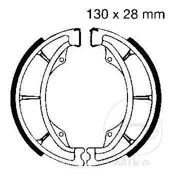 EBC brzdové čelisti s pružinou EBC HYOSUNG GA 125 2V CRUISE I 97-98, GA 125 4V CRUISE II 97-00, GA 125 4V CRUISE II CLASSIC 99-01, GA 125 4V CRUISE II DE LUXE 99-01, GF 125 4V SPEED 98-03, GS 125 97-00, GV 125 AQUILA 00-06...