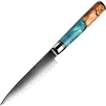 Kuchyňský nůž IZMAEL Damaškový kuchyňský nůž SH 39325 Utility/Modrá 11 cm