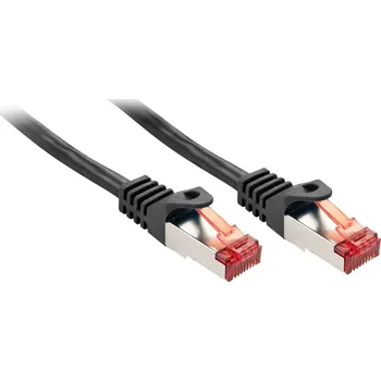 Datový kabel LINDY 47377 RJ45 síťové kabely, propojovací kabely CAT 6 S/FTP 7.50 m černá 1 ks