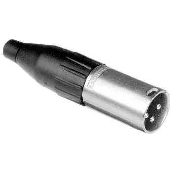 Elektrický konektor Konektor XLR, barva Černá, stříbrná, Samec, počet kontaktů: 3, orientace těla: Pravý úhel, pokovení: Mosaz, Kabelová