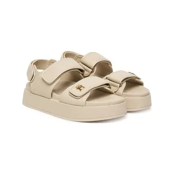 Dámské sandále Sandály Tommy Hilfiger Leather Sporty Platform Sandal FW0FW09119 Béžová 42