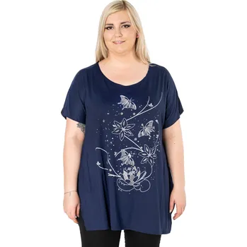 Dámská halenka Nur Big Size halenka s krátkým rukávem střih oversize velikost univerzální