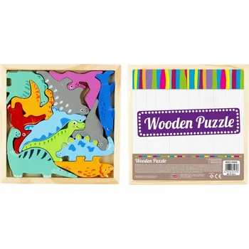 Puzzle Dřevěné Puzzle Dinosauři 12 dílků