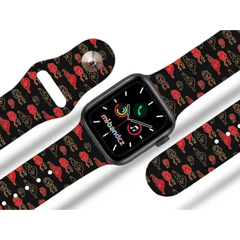 Ostatní příslušenství k chytrým hodinkám Mi-band.cz Apple watch řemínek Červené mraky Rozměr: 38/40/41/42(S10)mm, barva pásku: černá