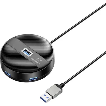 USB hub Renkforce RF-6266640 USB Hub 4 porty USB-A USB&nbsp;3.0 5 GBit/s černá (matná) RF-USBH-400