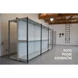 Regál oboustranný kovový – 190 x 2000 x 105 cm – 3 police – se zády – barvený pozink – samonosný – vysoká nosnost – Linde