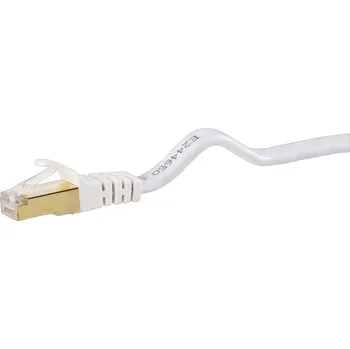 Datový kabel RJ45 kabel U/FTP 10.00 m bílá flexibilní provedení, s ochranou