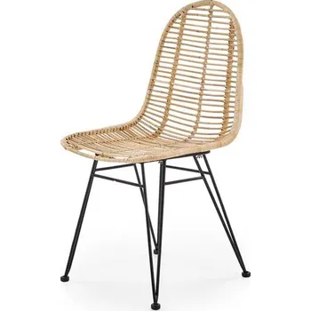 HALMAR Křeslo K337, přírodní ratan a černý kov