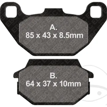 Brzdová destička EBC brzdové destičky Standard EBC ARCTIC CAT/TEXTRON CAT 50 4T UTILITY 2WD 06-08, CAT/TEXTRON CAT 90 4T UTILITY 2WD 06-16, CAT/TEXTRON DVX 50 4T 2WD 06-08, CAT/TEXTRON DVX 90 4T 2WD 06-17, KAWASAKI KFX 50 KSF KSF 4T 07-15, KFX 50 KSF 4T 16-21, KFX 90 KS