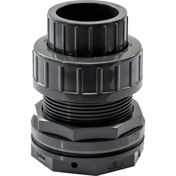 PWS - Professional Water System PVC tvarovka - průchodka stěnou se šroubením, 63 mm