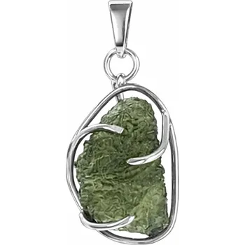 Přívěsek Stříbrný oboustranný přívěsek s vltavínem P37 0101