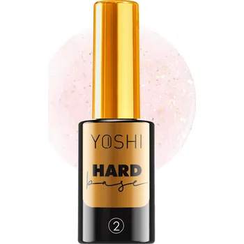 Lak na nehty YOSHI Báze na nehty: Hard Base - třpytivá růžová (10 ml)