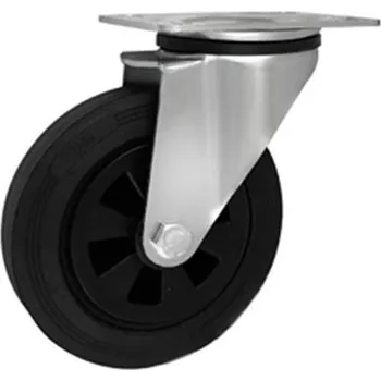 Pojezdové kolečko Pryžové kolo s plastovým diskem v otočné vidlici 160 mm