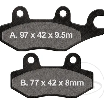 Brzdová destička EBC brzdové destičky Standard EBC nebo 7872237 BOMBARDIER RALLY 200 2WD 05-06, CAGIVA CANYON 500 98-01, CANYON 600 96-97, ELEFANT 900 GT IE 91-93, ELEFANT 900 IE LUCKY EXPLORER 90-92, GRAN CANYON 900 IE 97-00, NAVIGATOR 1000 GUSSRAD 00-01...