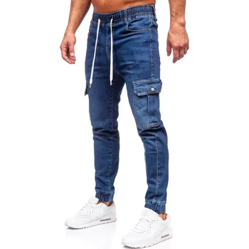 Tmavě modré pánské džínové jogger kapsáče Bolf 8118 - 31/M