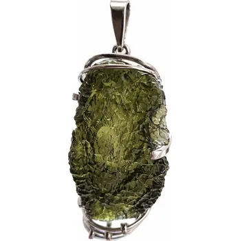 Přívěsek Stříbrný přívěsek s neopracovaným vltavínem P37 0206