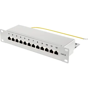 Switch Renkforce RF-4996632 12 portů patch panel 254 mm (10) CAT 6 1 U šedá osazený