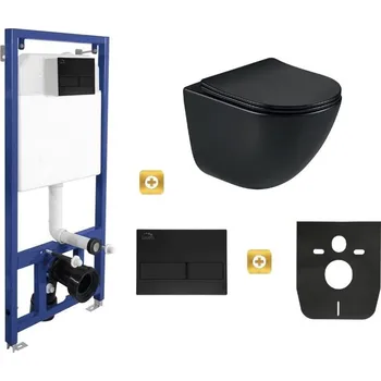 Klozet Erga Laveo Akan Závěsný set pod omítku černý