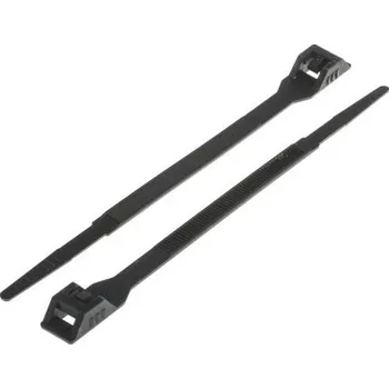 Stahovací páska Kabelová vázací páska Dvojité uzamčení 132mm 6 mm Černá Nylon 66 RS PRO