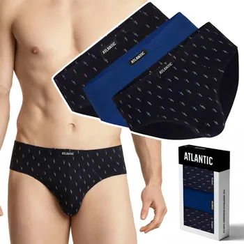 Slipy Pánské slipy 3-BALENÍ Classic 100% BAVLNA ATLANTIC 3MP-101 - M