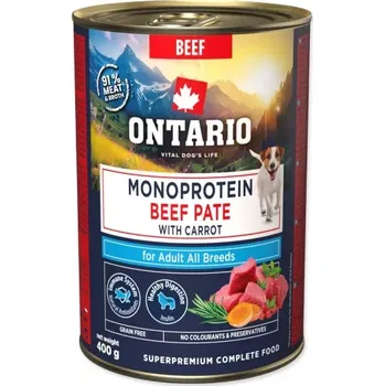 Krmivo pro psa Ontario Adult monoprotein hovězí pate s mrkví 400g