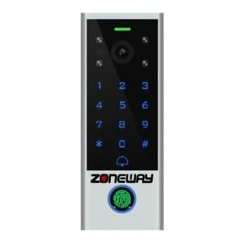 Přístupový systém 2MPx WIFI P2P TUYA videozvonek s klávesnicí, RFID a biometrickou čtečkou, ZONEWAY V3-F