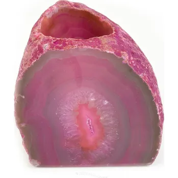 Svícen Achát růžový svícen 602g z Brazílie