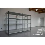 Regál oboustranný kovový – 190 x 2000 x 105 cm – 4 police – bez zad – barvený pozink – samonosný – vysoká nosnost – Linde