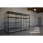 Regál oboustranný kovový – 190 x 1750 x 105 cm – 5 polic – bez zad – barvený pozink – samonosný – vysoká nosnost – Linde