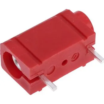 Elektrická zásuvka Banánek 10A 50V Červená Samice Mosaz 23.3mm