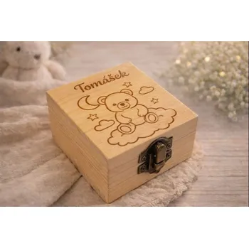 Dary dřeva Moje první poklady – dřevěná krabička s možností personalizace