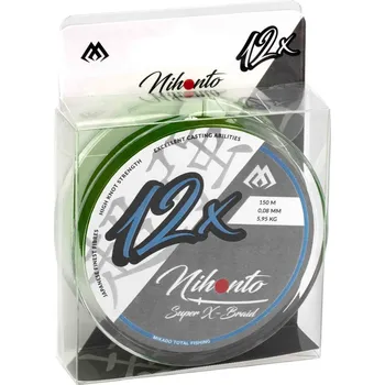 Mikado Splétaná Šňůra Nihonto Super X-Braid Dark Green 150 m - 0,20 mm 18,5 kg