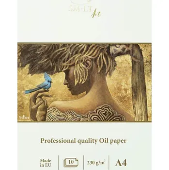 Skicák Oil Painting Pad A4 230 g/m² 10 listů – blok na olejomalbu A4 akrylová malba papír plátnová struktura embosovaný lněný acid free lignin free FSC