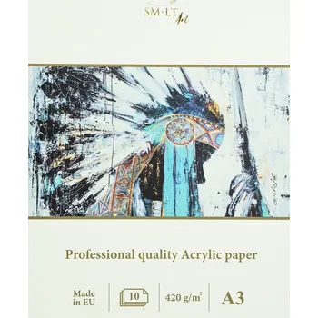 Malířský blok na akryl rough, hard back cover, FSC acid free lignin free pH neutrální natural white papír pro akryl spray glazing dlouhá životnost