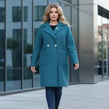 Dámské oblečení Dámský jarní petrol kabát Liz uni M-XXL-971