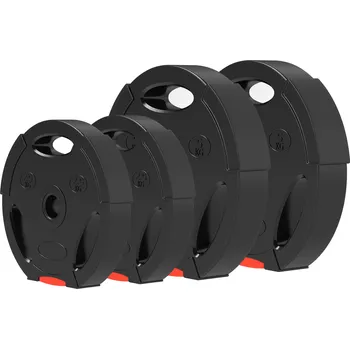 SPORTNOW sada 4 činek, 2 x 2,5 kg/5 kg závaží, sada zátěžových desek, zátěžové desky pro 2,5 cm činku, Ø otvoru 25/30 mm, černá barva