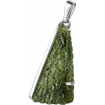 Přívěsek Stříbrný přívěsek s neopracovaným vltavínem